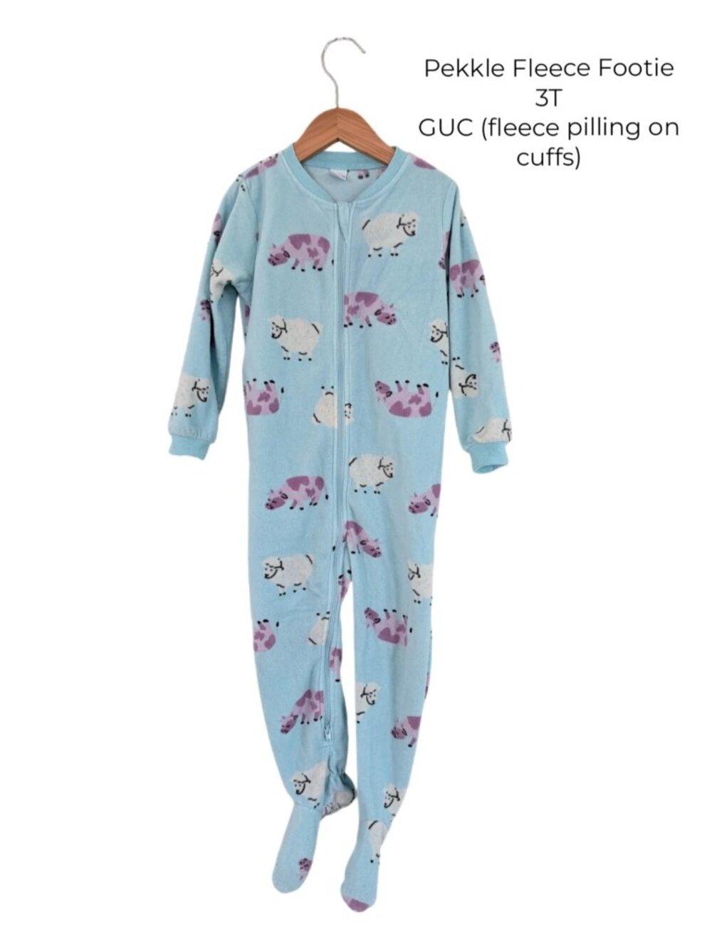 Pekkle Fleece Sleeper | Cows & Sheet 3T Baby‎ Clothing